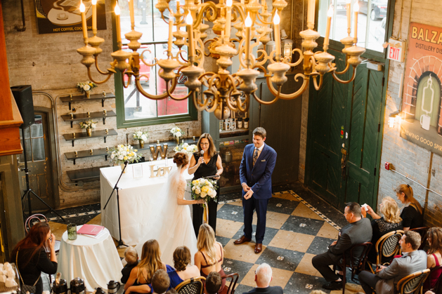 Small wedding ceremony at Balzac's Distillery District