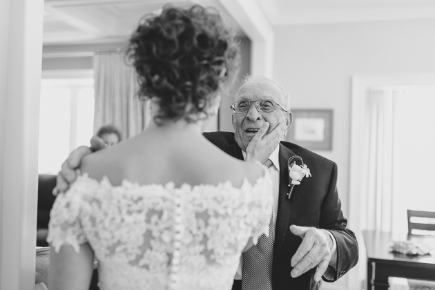 Bride's grandfather crying happily when he saw his grandchild as a bride-to-be
