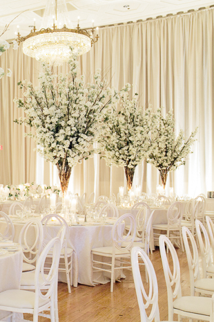 Real life cherry blossom trees at this gorgeous Fairmont Royal York wedding