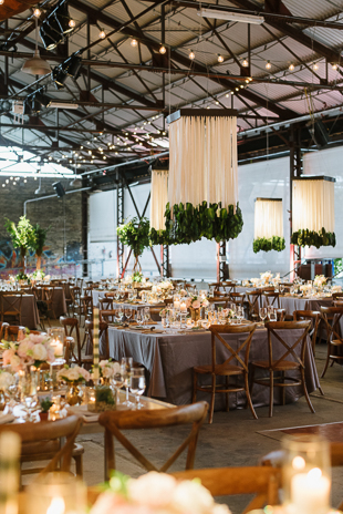 Woodland inspired wedding decor at Evergreen Brickworks