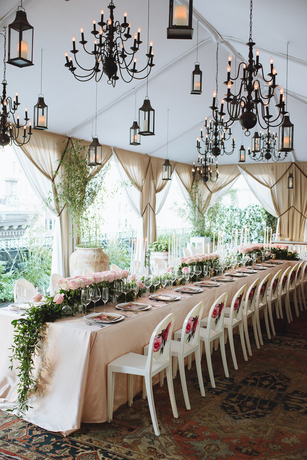 Roses infused bohemian wedding reception inspiration