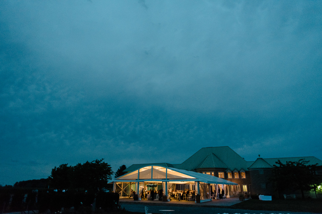 Beautiful tented wedding reception at Chateau des Charmes