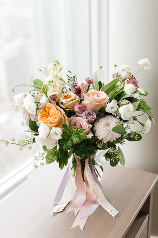 Pink and yellow bridal bouquet inspiration