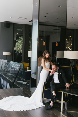 Thompson hotel lobby wedding photos