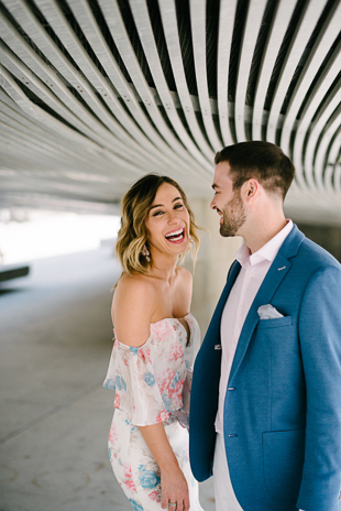 Engagement photos near the City Hall in Toronto