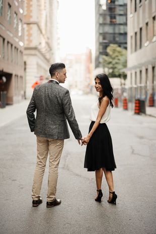 classy downtown engagement session in Toronto photos