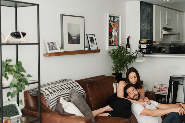 cozy at home engagement photos