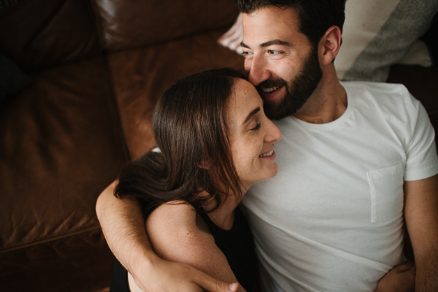 romantic at home engagement photos