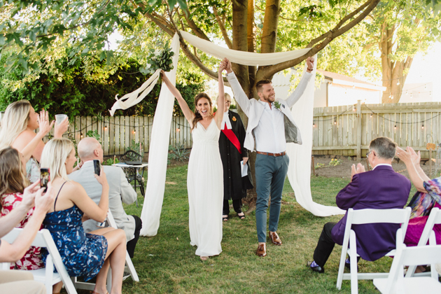 Surprise wedding ceremony at a backyard 