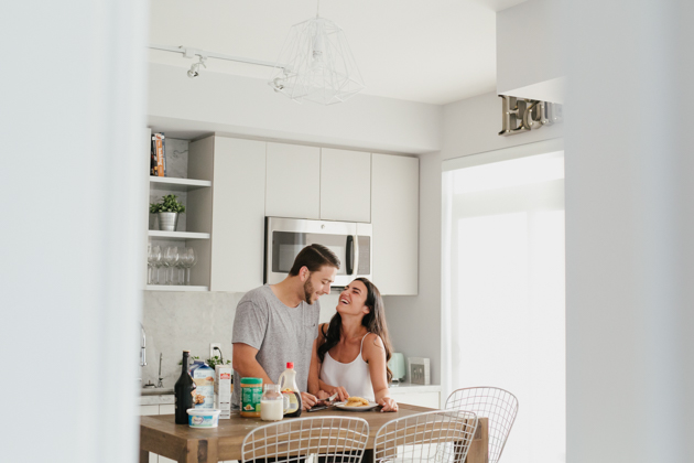 At home engagement photos are so much fun!
