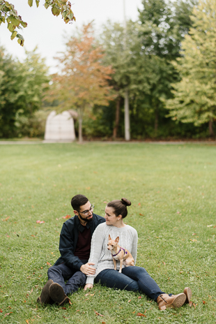 Engagement photos with a dog