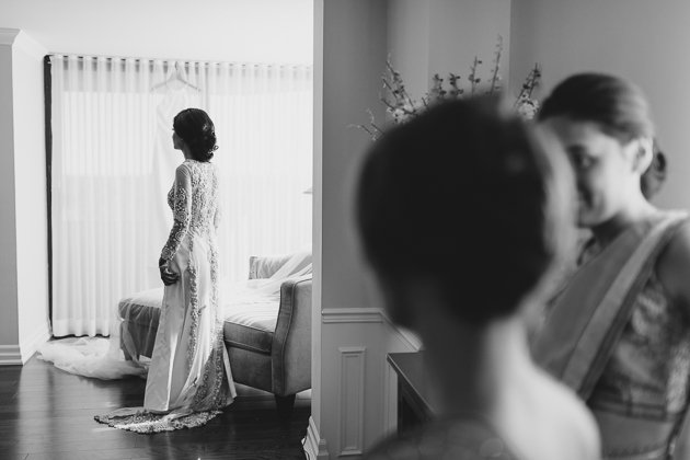A bride getting ready on the morning of her wedding in Toronto
