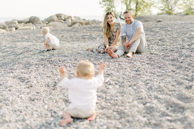 Summer family shoot on a beach in Toronto