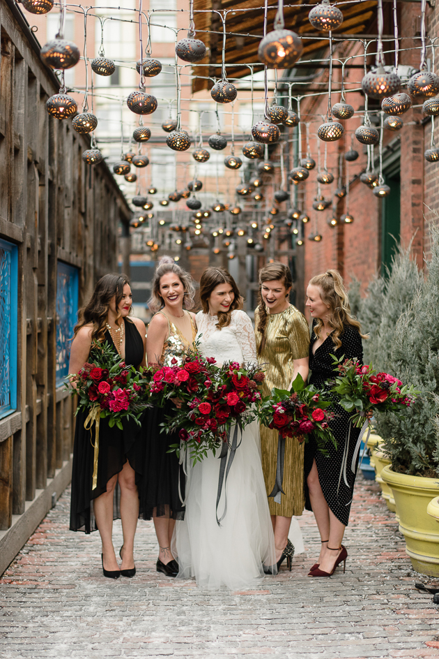 Modern and chic bridesmaids style