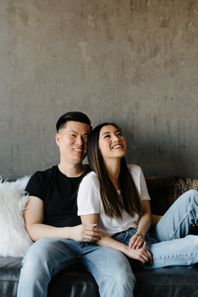 Cozy and intimate at home engagement photos