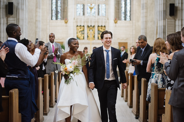 Emotional wedding ceremony at Trinity College Chapel