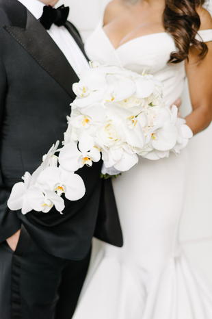 White orchid bridal bouquet by Rachel A. Clingen Wedding & Event Design
