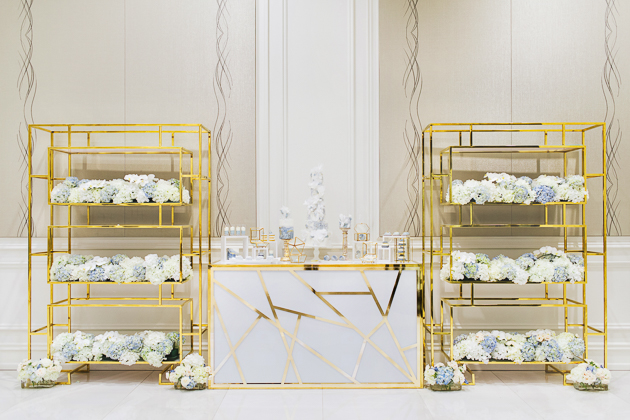 White, blue and gold wedding theme inspiration at The Arlington Estate