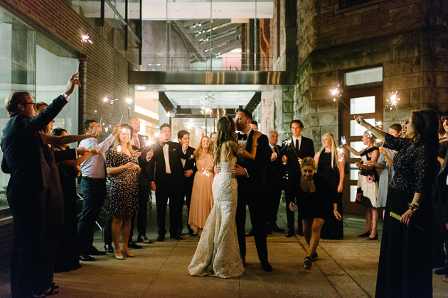 A bride and groom's photo during their Royal Conservatory of Music wedding