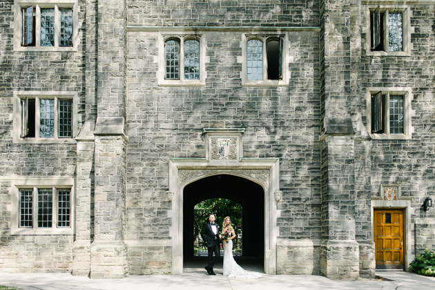 A modern wedding portrait at Trinity College