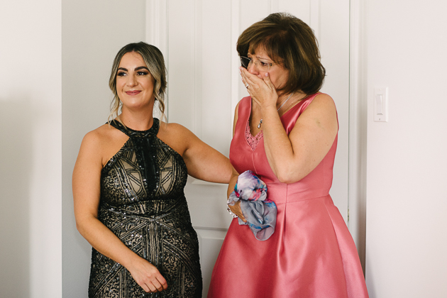 Mother of the bride's emotional reaction