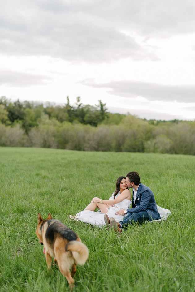 Romantic countryside engagement shoot